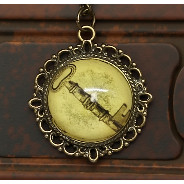 Wisiorek steampunk z grafiką - Klucz