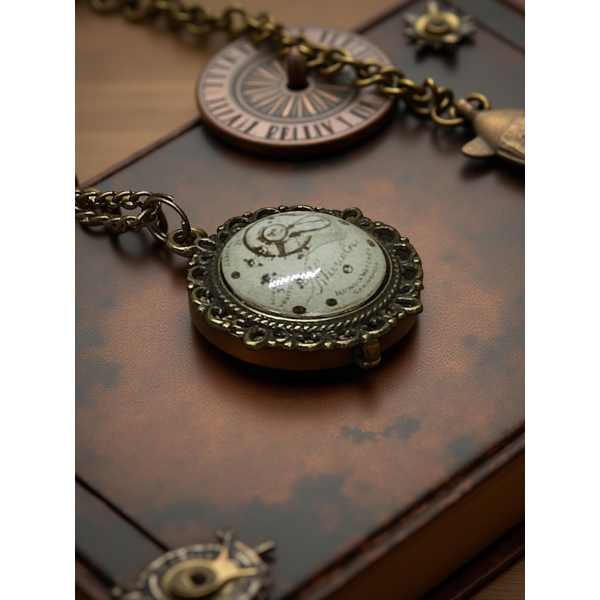 Wisiorek steampunk z grafiką - Mechanizm III