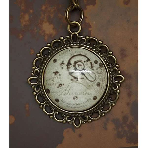 Wisiorek steampunk z grafiką - Mechanizm III