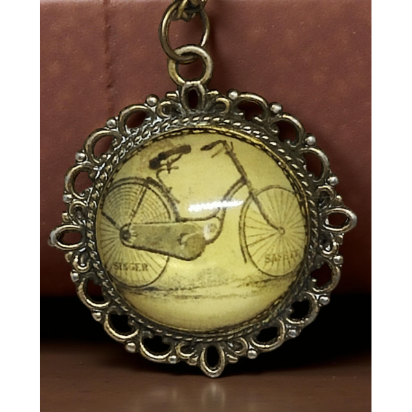 Wisiorek steampunk z grafiką - Rower V