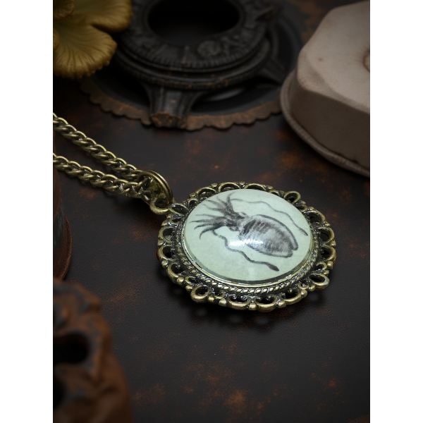 Wisiorek Steampunk z Grafiką – Kałamarnica III