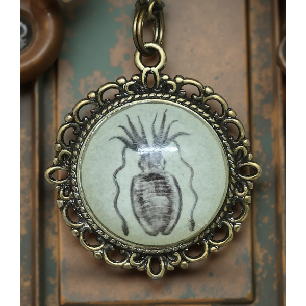 Wisiorek Steampunk z Grafiką – Kałamarnica III
