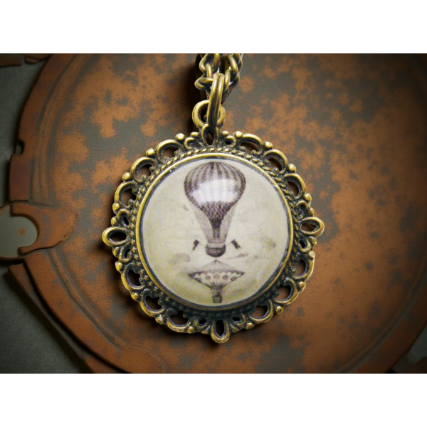 Wisiorek Steampunk z Grafiką - Balon III