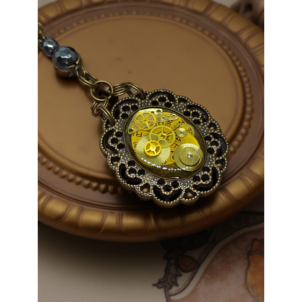 Industrialny Wisiorek Steampunk XXV z Mechanizmem ...