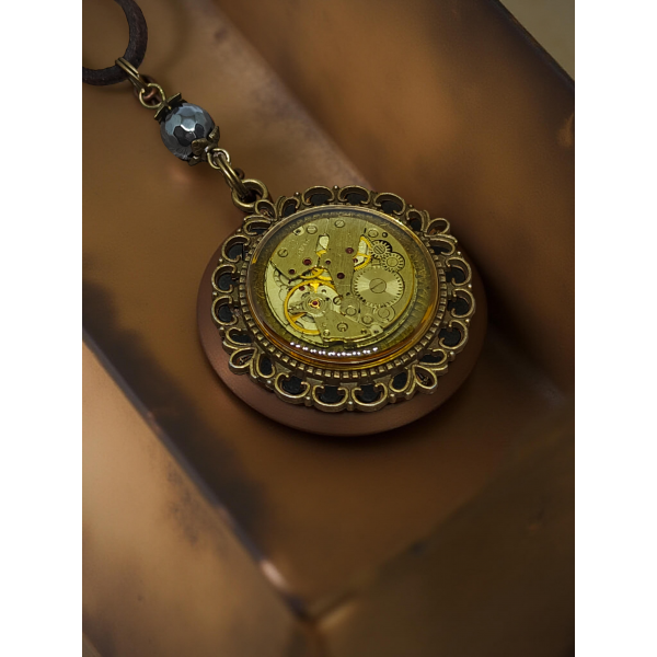 Industrialny Wisiorek Steampunk XXVI z Mechanizmem...