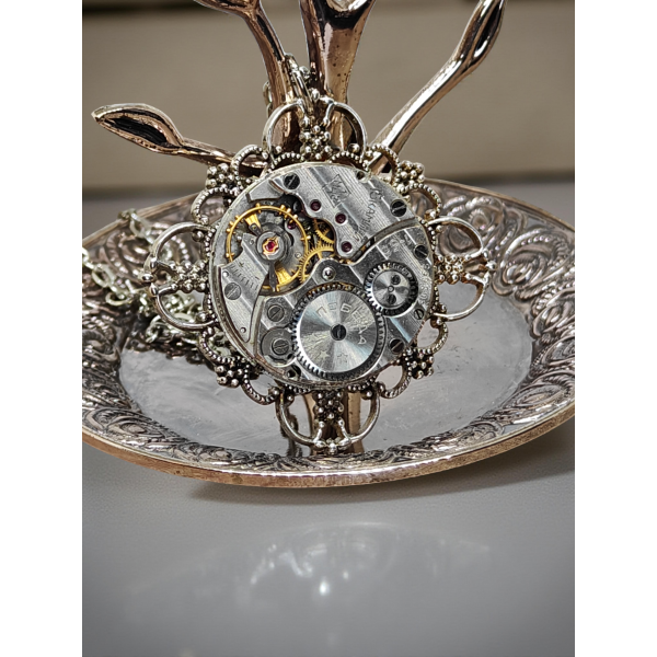 Steampunkowy Wisiorek XXIV z Mechanizmem Zegarkowy...