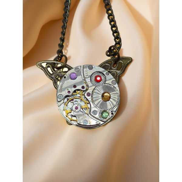 Zestaw Steampunk: Wisiorek + Kolczyki Motyle